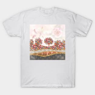 Falling feathers and roses T-Shirt